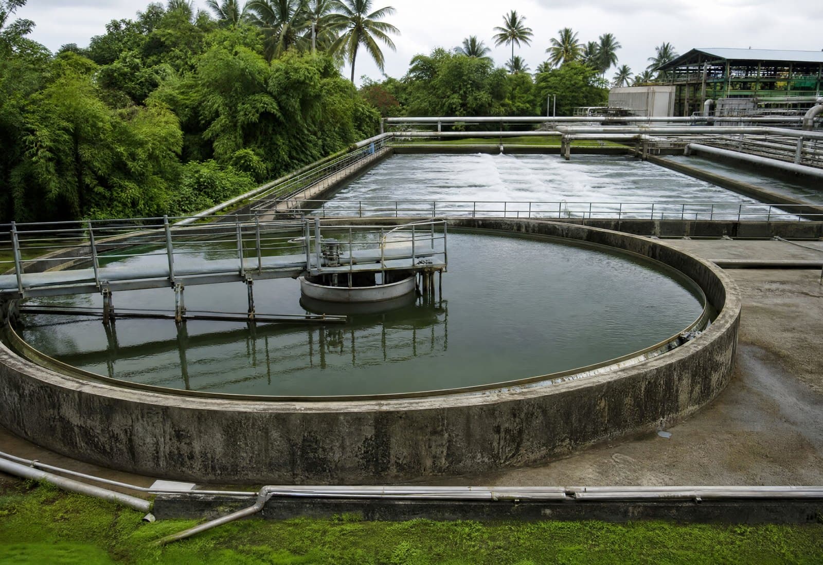 An effluent treatment plant clarifier tank